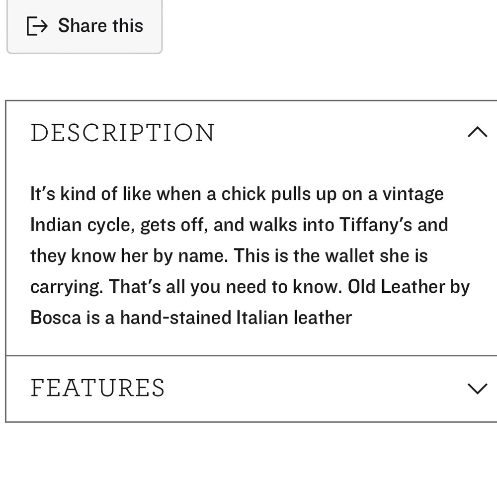 Bosca Italian leather snap wallet clutch sleek and beautiful - Picture 10 of 11